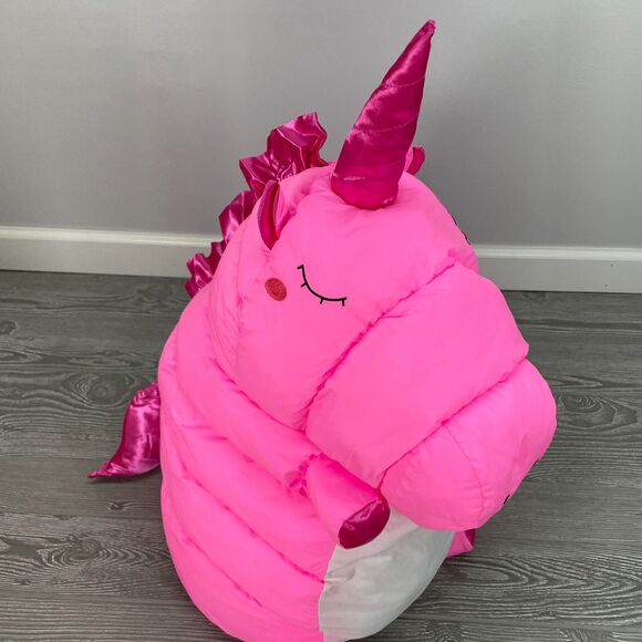 Puffer Pals Pillow Pink Unicorn 18in Soft Squish Plush Stuffed Animal Toy - Picture 6 of 12